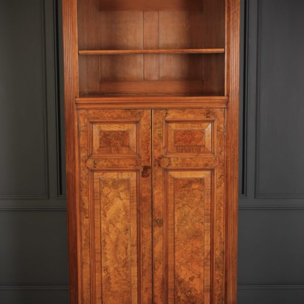 Rare Slim Burr Walnut Cupboard