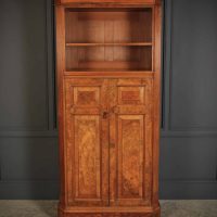 Rare Slim Burr Walnut Bookcase