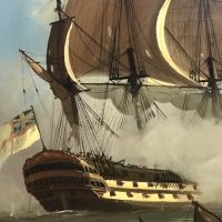 Battle Of Trafalgar Maritime Seascape Oil Paintings Of Galleon Warships At Sea
