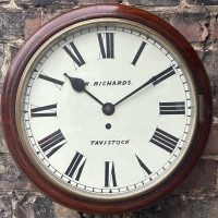Mahogany case Single Fusee Dial Clock by Richardsons of Travistock &#8211; ca 1890