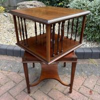 Edwardian Revolving Walnut Bookcase