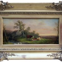 Rural landscape with cows and a donkey by William Joseph Shayer (1787–1879)