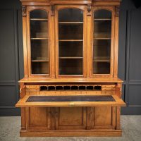 Early Victorian Breakfront Oak Bookcase