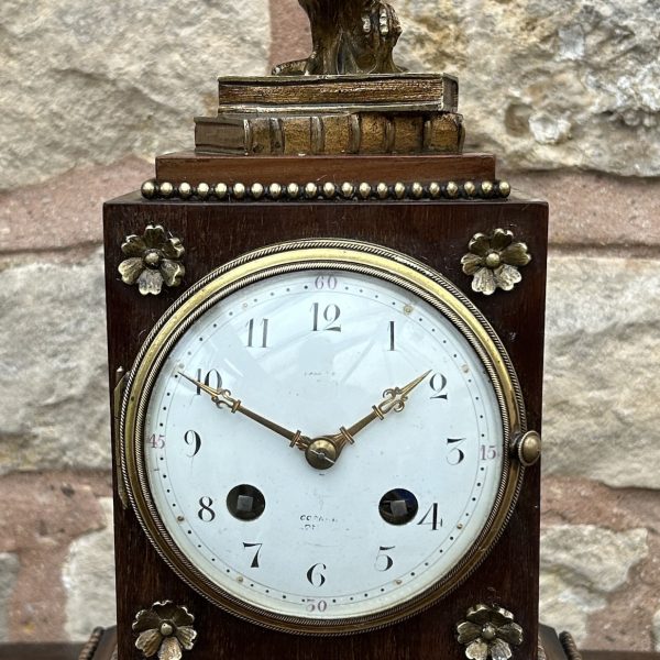 Fabulous Walnut Cubed Bronze ormolu Mantel Clock &#8211; Ca 1880
