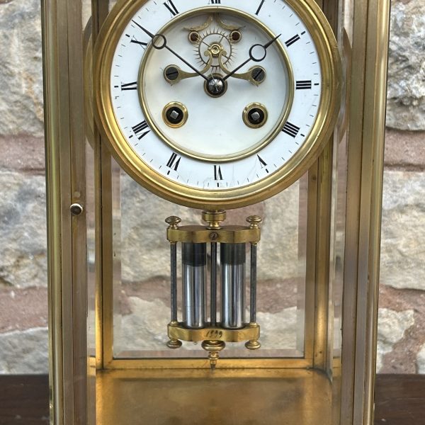 Stunning Victorian French Four Glass Case Regulator Mantel Clock – Ca 1870