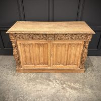 Bleached Oak Carved Side Cabinet