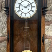 Fantastic Walnut &amp; Ebonised Vienna Wall Clock – Ca 1890