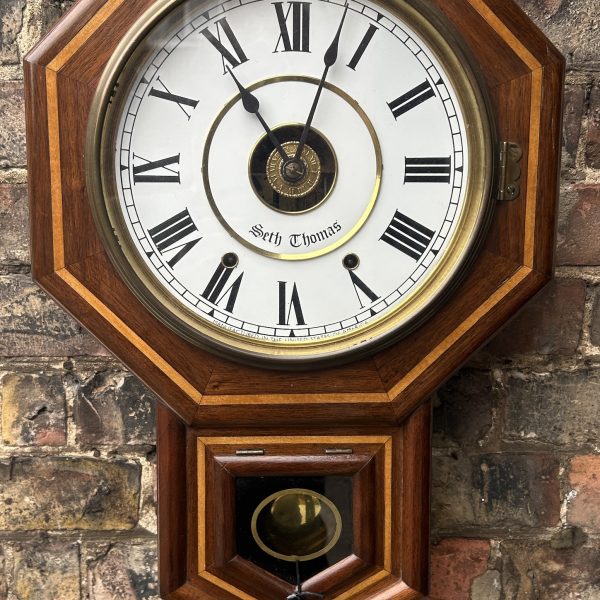 Impressive Seth Thomas Hexagonal Drop Dial Clock &#8211; Ca 1900