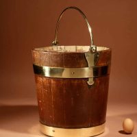 Coopered Brass Bound Bucket Dutch 19th Century.