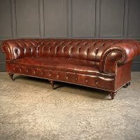 Large Victorian Leather Chesterfield Sofa