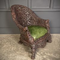 Carved Burmese Armchair