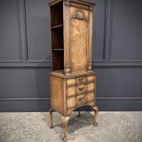 Small Queen Anne Style Walnut Bookcase
