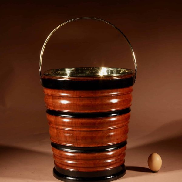A Very Decorative Original Coopered Peat Tea Bucket Jardinière Tea Stove.