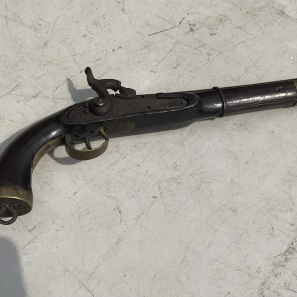 Percussion pistol military item from early 19th century
