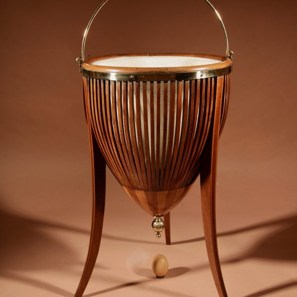 Edwardian Jardiniere / Knitting Mahogany Basket circa 1900 