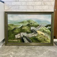 The Great Wall Of China Large Antique Oil Painting
