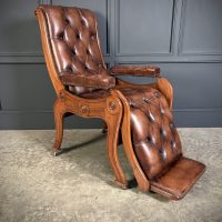 Superb Regency Mahogany &amp; Leather Reclining Armchair