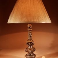 Impressive Original Bronze Japanese Elephant Table Lamp, Meiji Period 1868-1912
