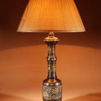 Original Impressive Champlevé Japanese bronze table lamp.
