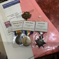 TRIO MEDALS TO SOLDIER OF THE 1ST EAST YORKSHIRE REGIMENT