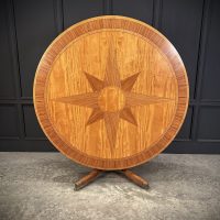 Large Round Satinwood Inlaid Dining Table