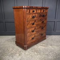 Large Victorian Flame Mahogany Chest of Drawers