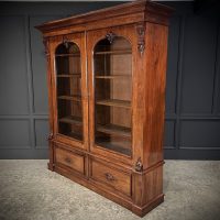 Large Victorian Mahogany Glazed Bookcase