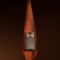 A Very Stylish Amsterdam School Madagascar Ebony Veneer And White metal Match box Holder.