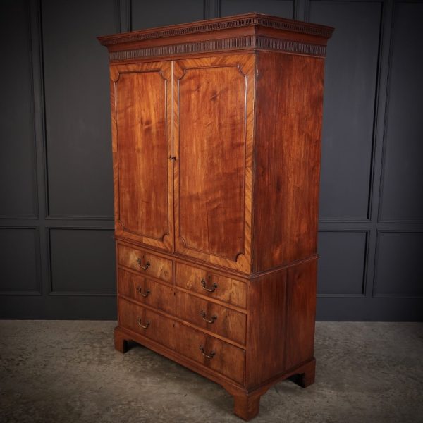 George III Mahogany Bachelors Wardrobe