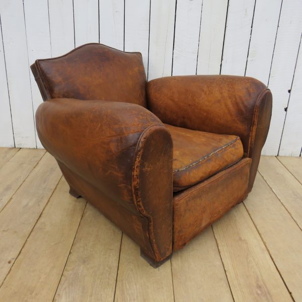 1940&#8217;s French Leather Club Chair