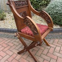Glastonbury Carved Oak Armchair c1880
