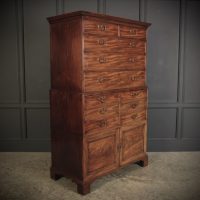 18th Century Mahogany Tallboy Secrétaire Chest On Chest