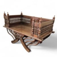 VINTAGE THAI TEAK HOWDAH ELEPHANT SADDLE CHAIR