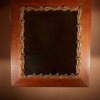 Original Oak And Gesso Framed Mirror In The Rococo Style.