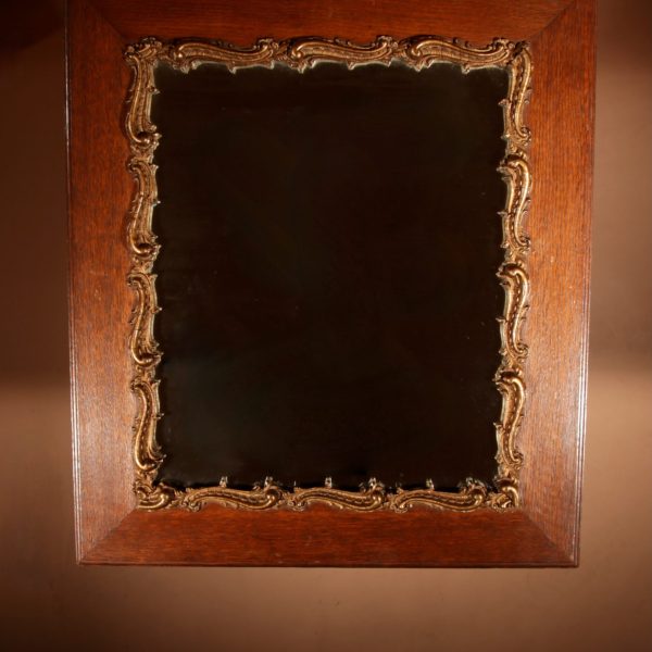 Original Oak And Gesso Framed Mirror In The Rococo Style.