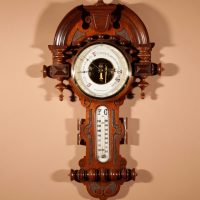 Very stylish Dutch William III Style Mahogany Barometer Thermometer Circa 1900.