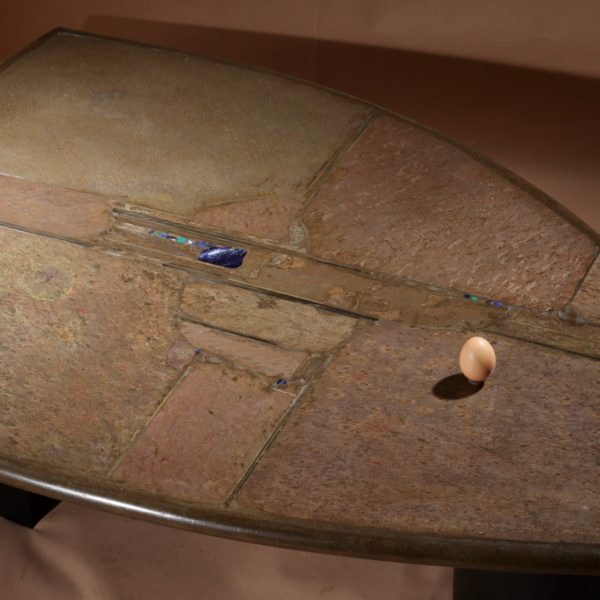 Brutalist Very Rare Shaped Signed And Dated Paul Kingma Coffee Table, 1995.