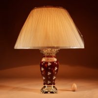 A French Ceramic And Brass Table Lamp. 