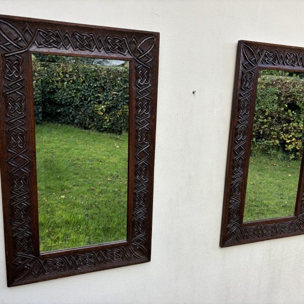 Pair of Arts &amp; Crafts Celtic Knot Mirrors