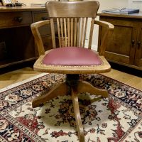 Antique Oak late Victorian/early Edwardian revolving office chair