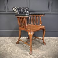 Victorian Oak &amp; Leather Desk Chair