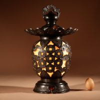 Unusual Large Bronze Japanese  Table/Hanging Lantern Lamp, Circa 1900-20.