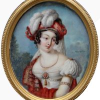 Marc-Antoine Hervier ( French, active 1783-1820) Title: Portrait miniature of a young beauty, probably portrait of Caroline Bonaparte Murat, the sister of Napoleon