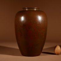 Japanese Very Stylish Bronze Original patinated Vase.