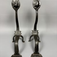 Pair of Arts &amp; Crafts Steel Firedogs