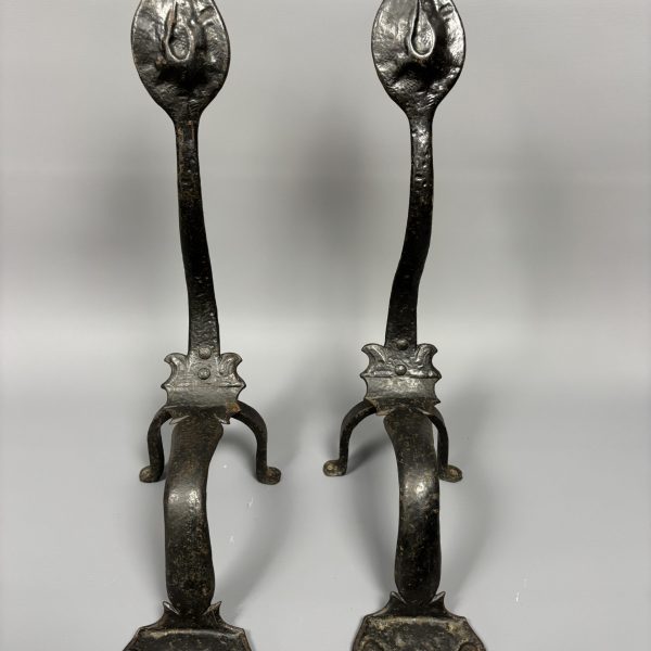 Pair of Arts &amp; Crafts Steel Firedogs