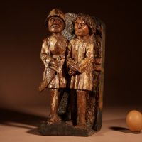 Interesting Early Walnut Carving Netherlandish, Brabant, Circa 1500.