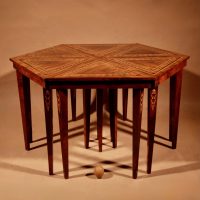 Walnut Sorrento Italian Hexagonal Coffee Tables 1950-1980 