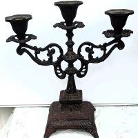 Antique English Victorian Cast Iron Candelabra