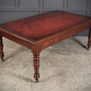 Large Early Victorian Mahogany & Leather Writing Table